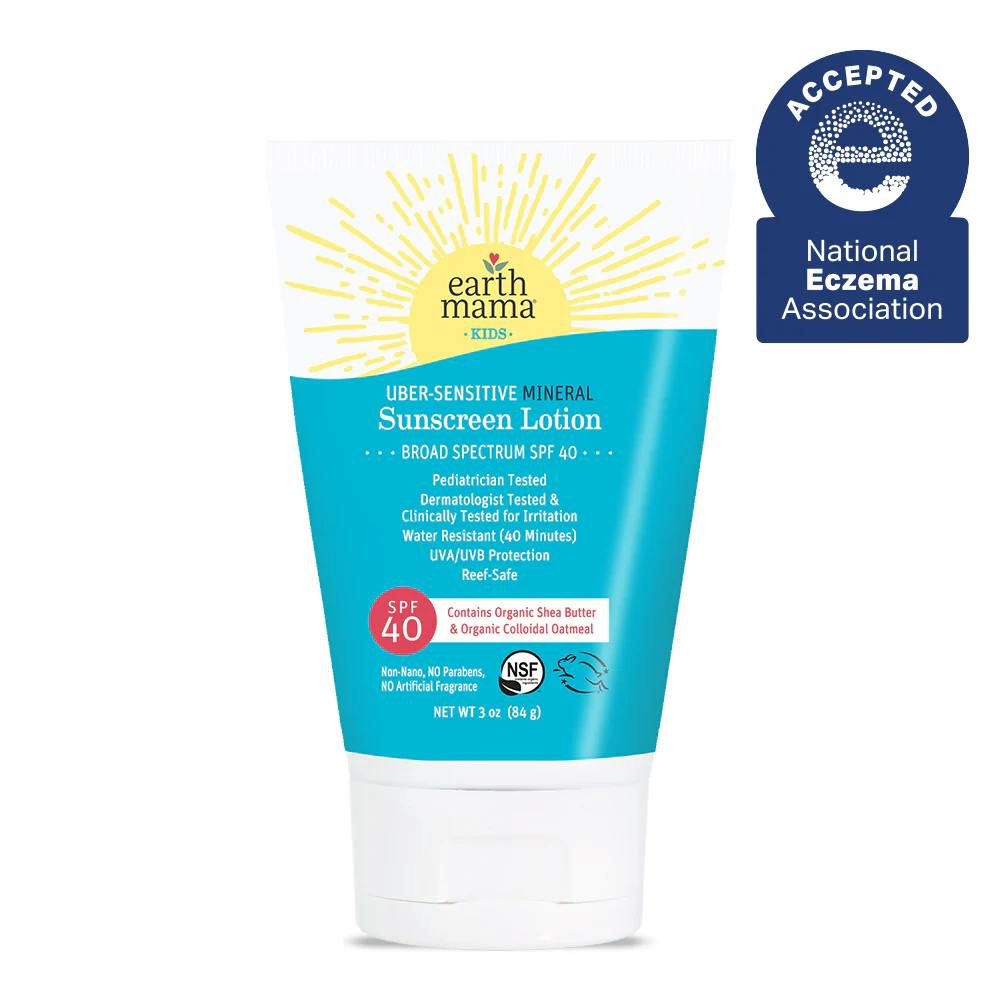 Earth Mama Kids Uber-sensitive Mineral Sunscreen Lotion Spf 40