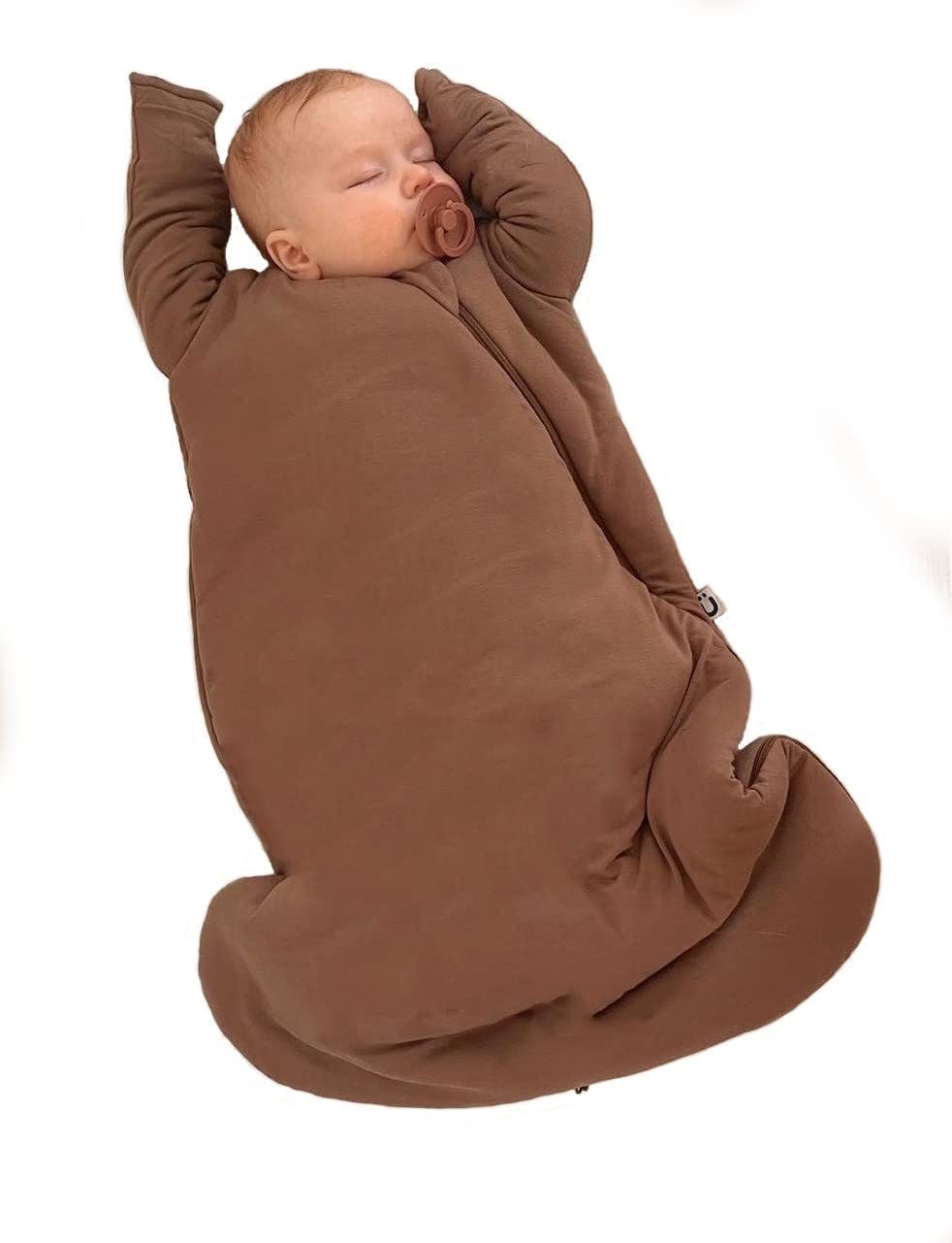 günamüna® Sleep Bag Long Sleeve Premium Duvet 1.0 TOG · Mocha