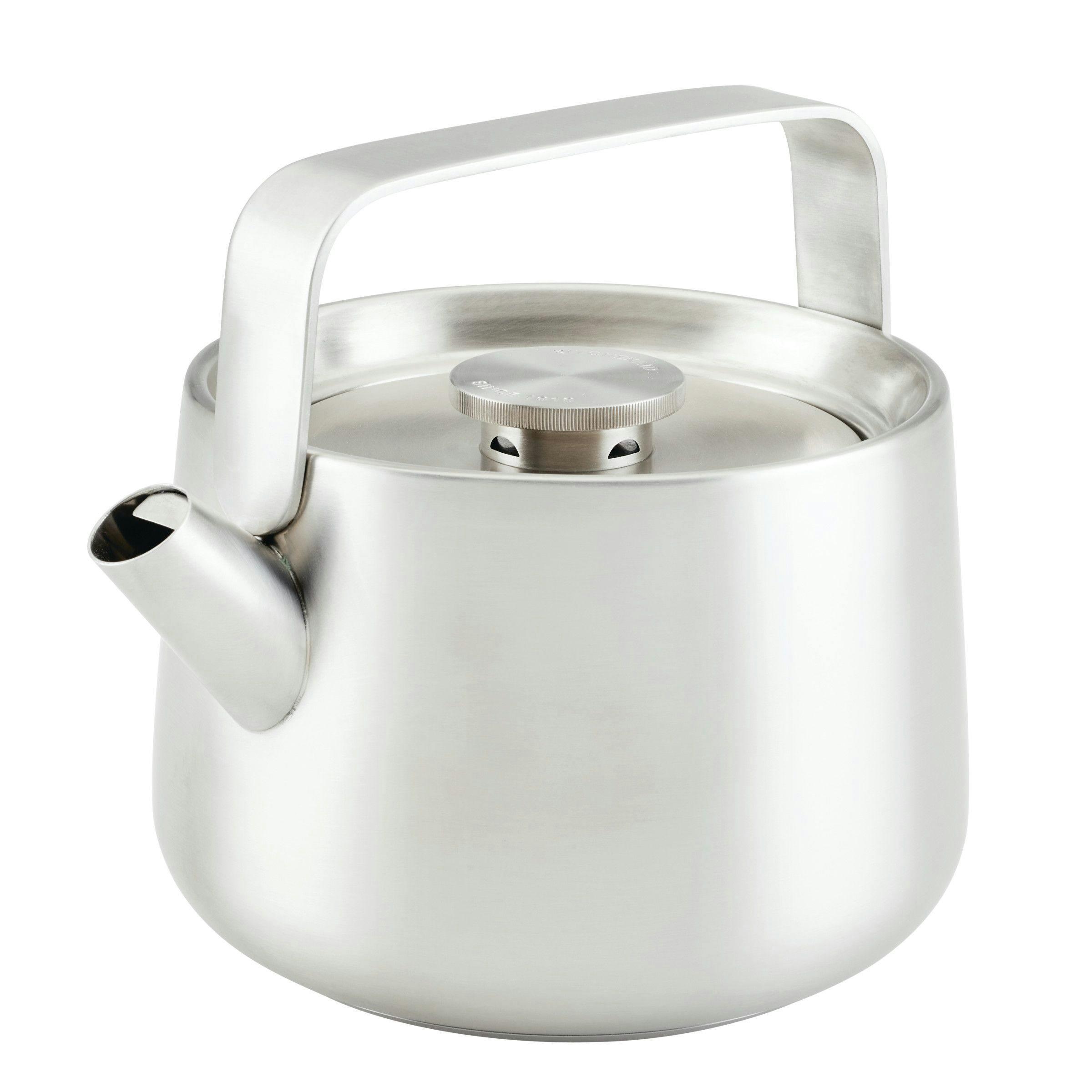 KitchenAid Stainless Steel Whistling Induction Teakettle, 1.9-Quart, Brushed Stainless Steel