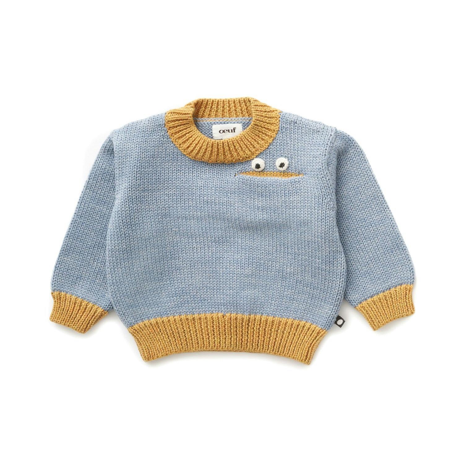 Oeuf Blabbermouth Sweater Dusty Blue · 3/6 months
