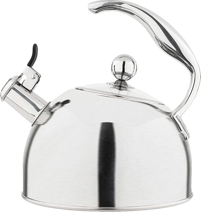 Tea Kettle-2.1 Quart Stove Top Whistling Teapot - Silver Stainless Steel  Teakettle with Cool Touch Ergonomic Handle,for Tea, Coffee, Milk