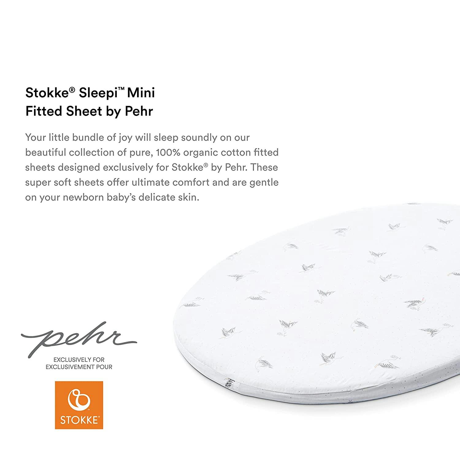 Stokke Sleepi Mini Fitted Sheet Pehr Designs - Stork