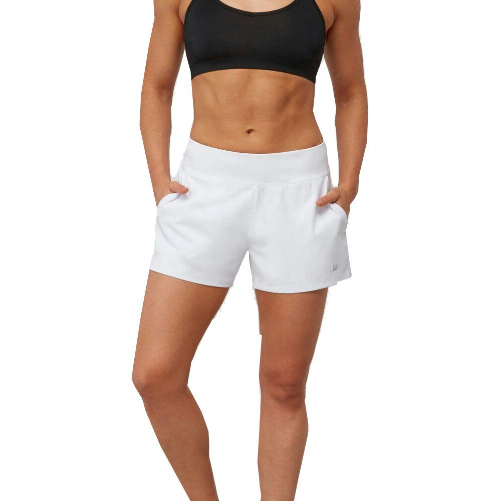 Fila Double Layer 4in Womens Tennis Shorts - WHITE 100 / L