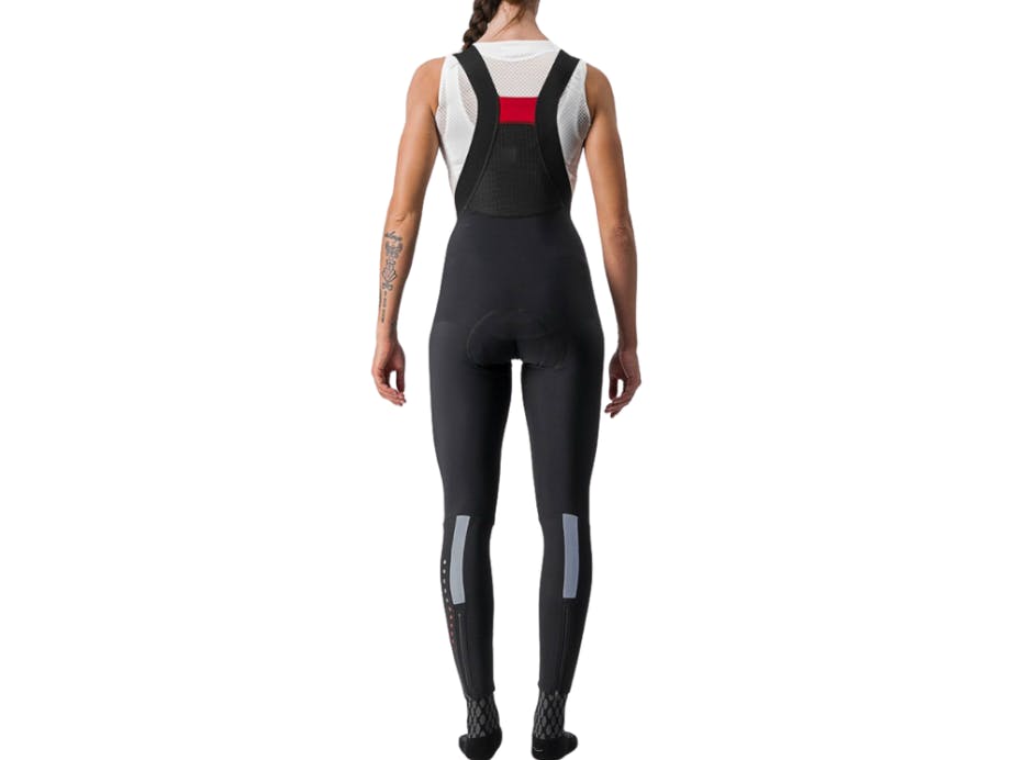 Reflective area on the back of the Castelli Sorpasso RoS Bibtights 2020.