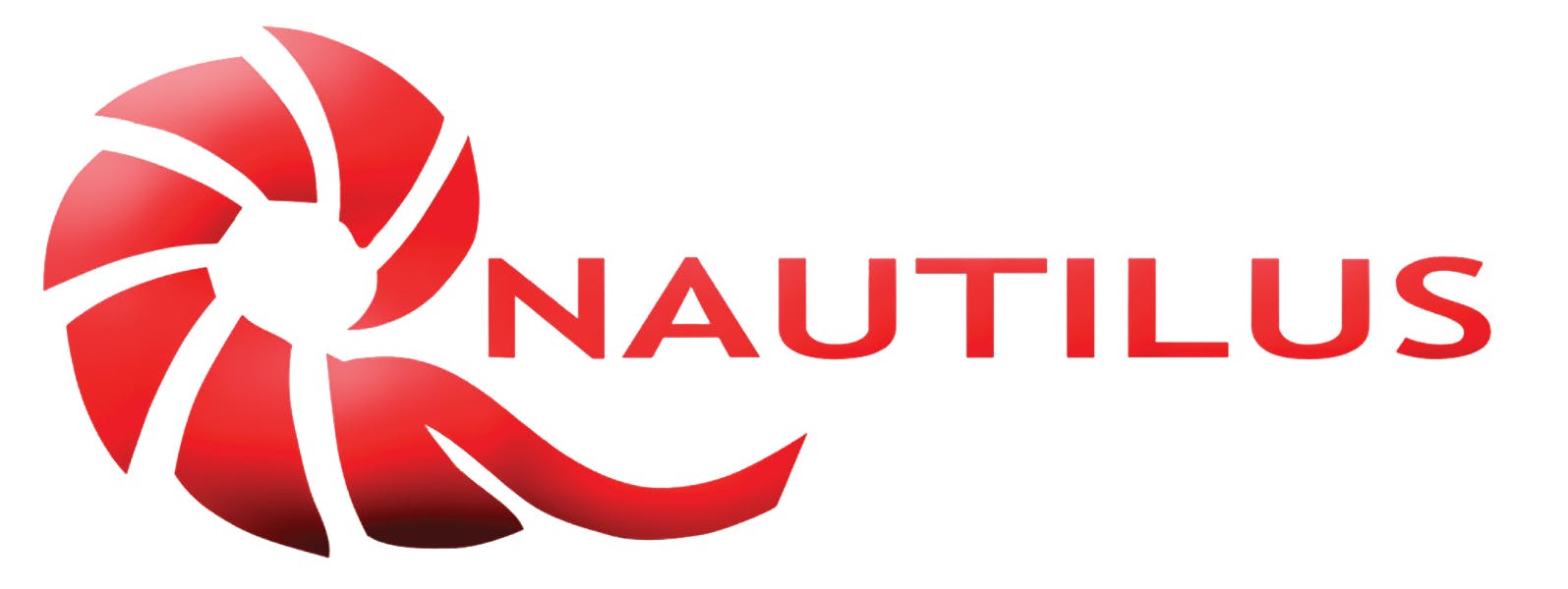 The Nautilus logo which reads "Nautilus" in red font next to a red shell.