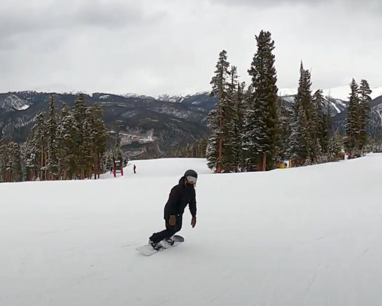 Photo of Brittany going down the slopes
