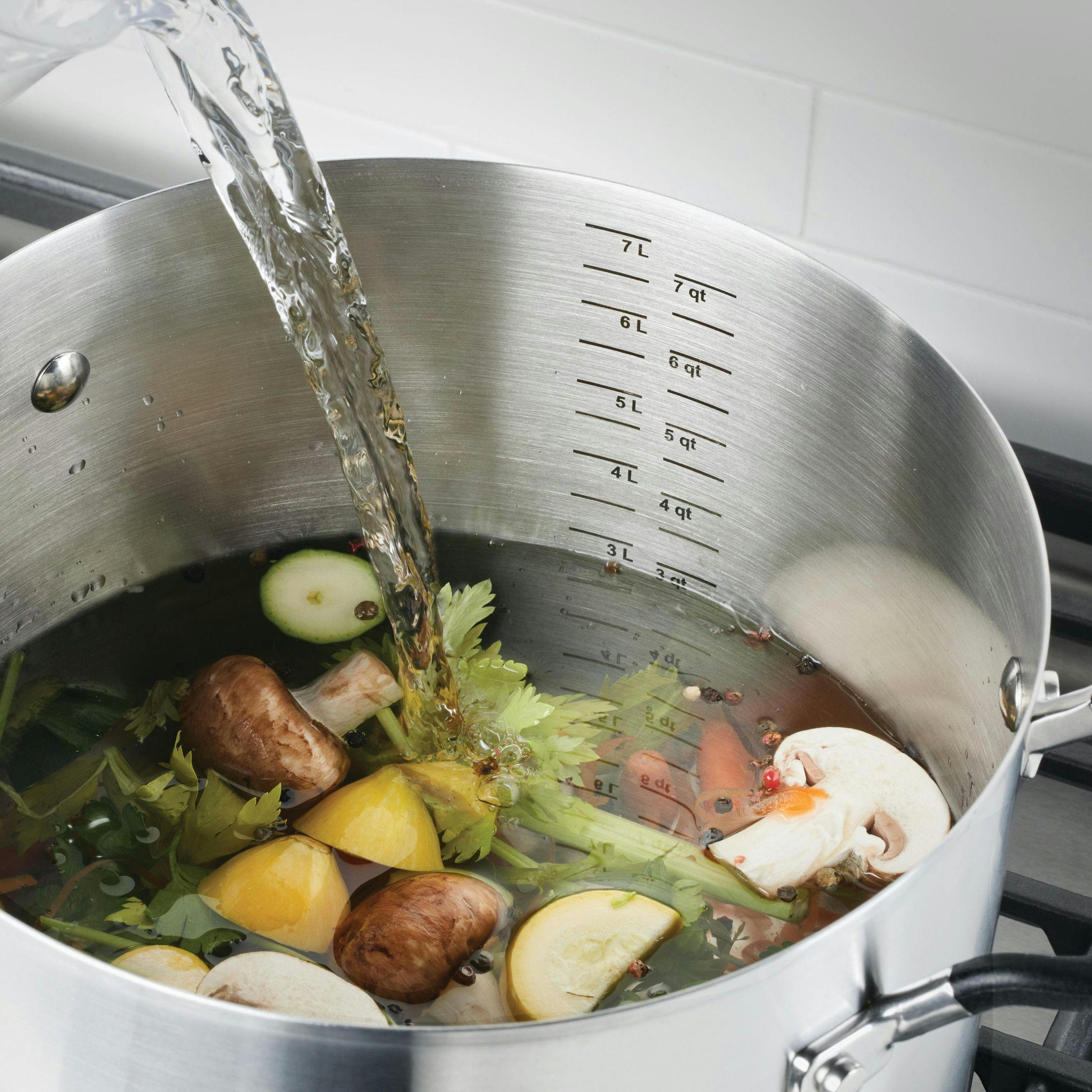KitchenAid 8qt Stainless Steel 5-Ply Clad Stockpot with Lid in the