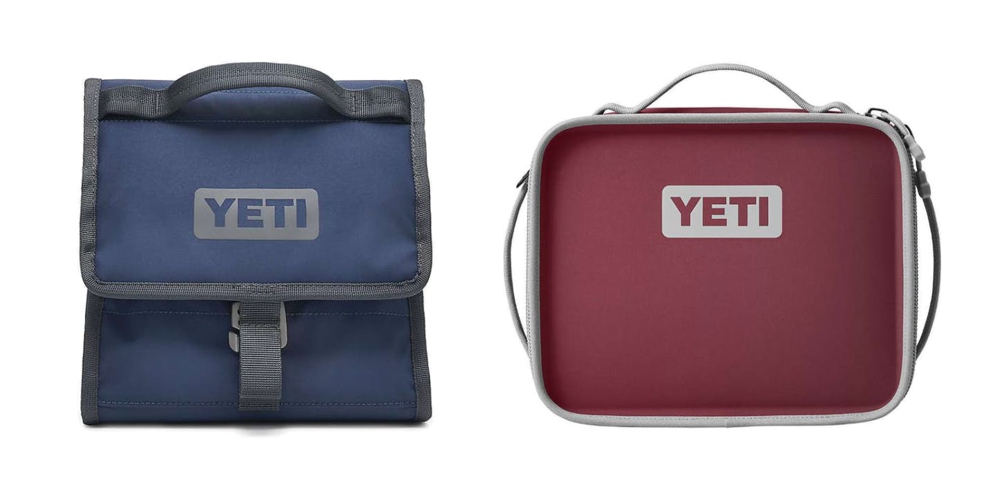 Product images of the YETI Daytrip Lunch Bag and the YETI Daytrip Lunch Box.