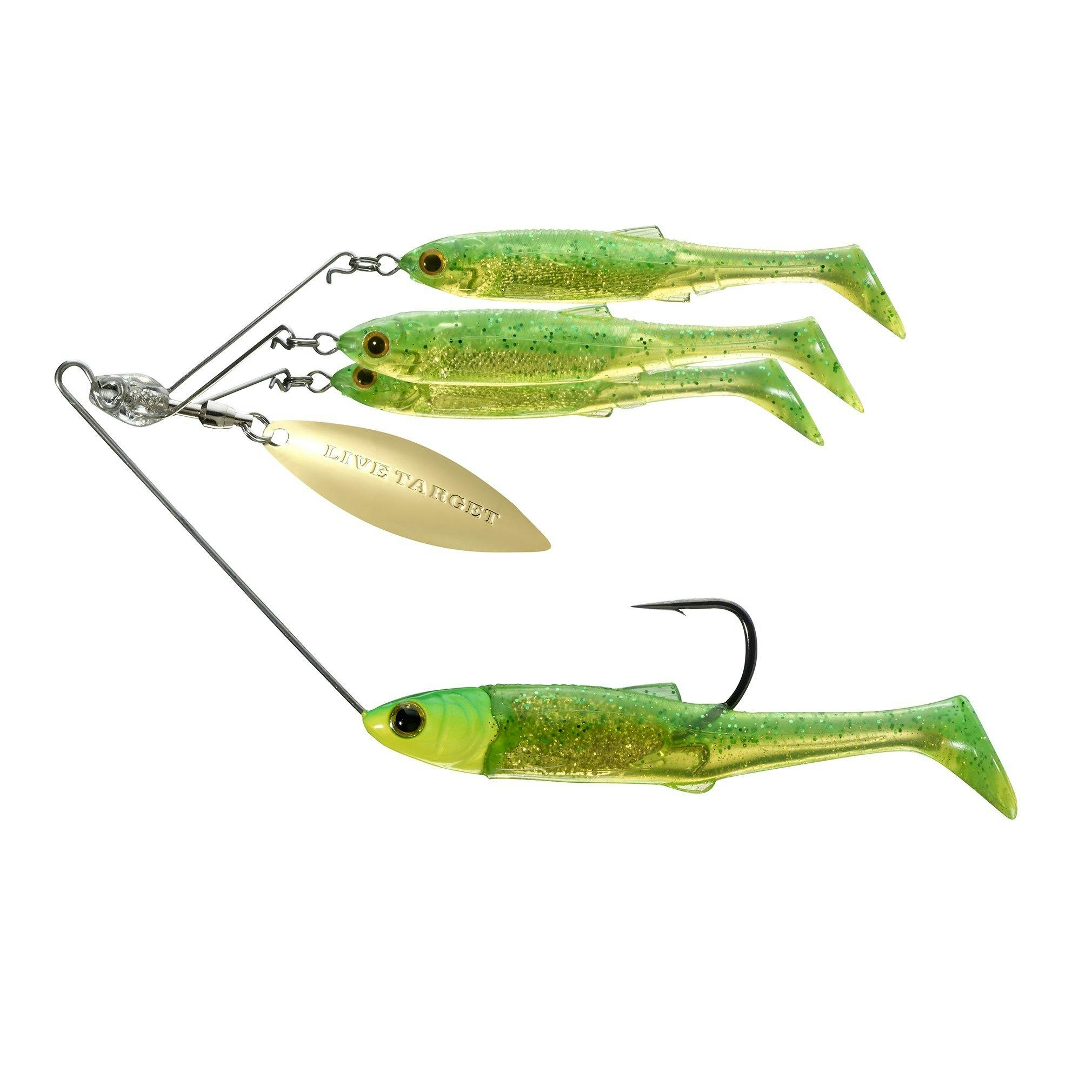 Live Target Bait Ball Spinner Rig - Lime Chartreuse / Gold / SMALL / 3/8 OZ