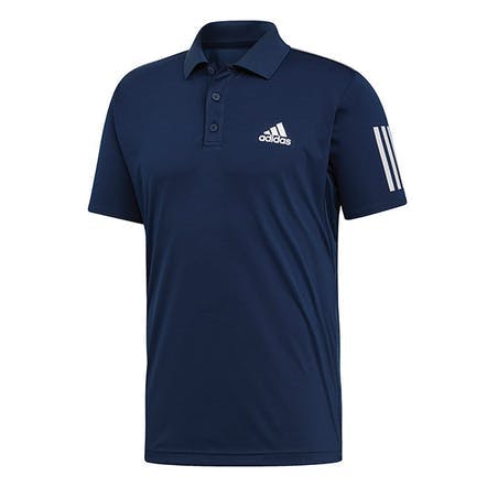 Product image of the Adidas Club 3 Stripe Polo in navy.