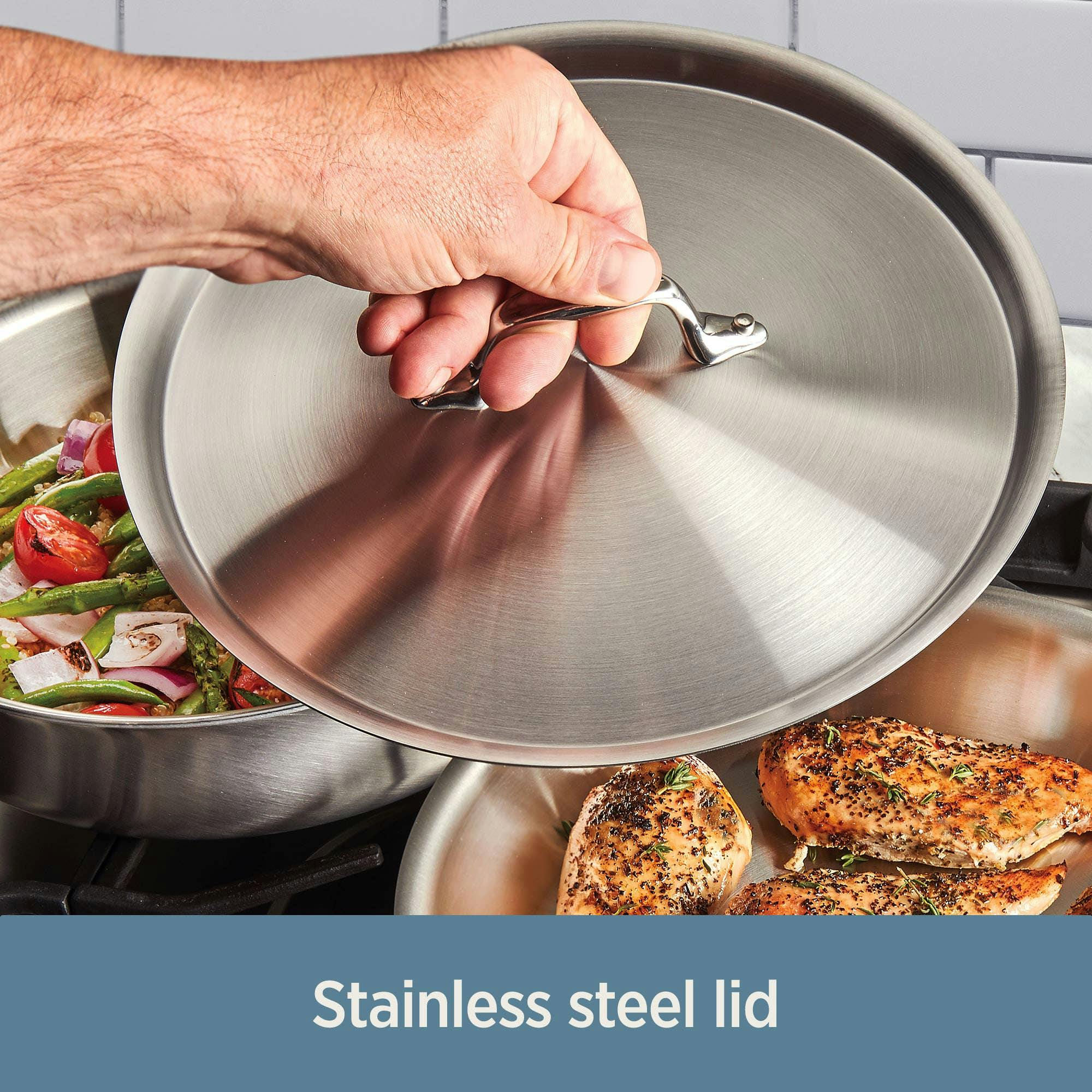 10.5 Inch Stainless Steel Skillet, D3 3-Ply Cookware