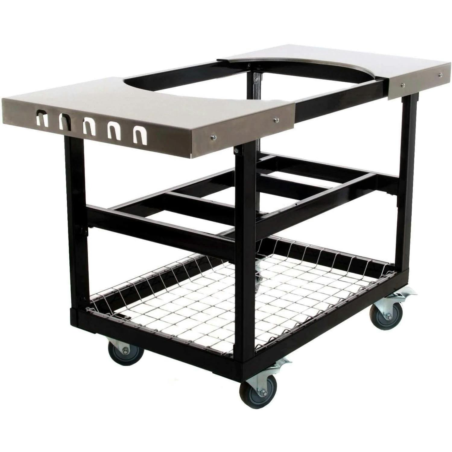 Primo Steel Cart with Stainless Steel Side Tables for Oval Junior