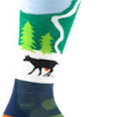 Darn Tough Men's Pow Cow OTC Midweight With Cushion Green Socks