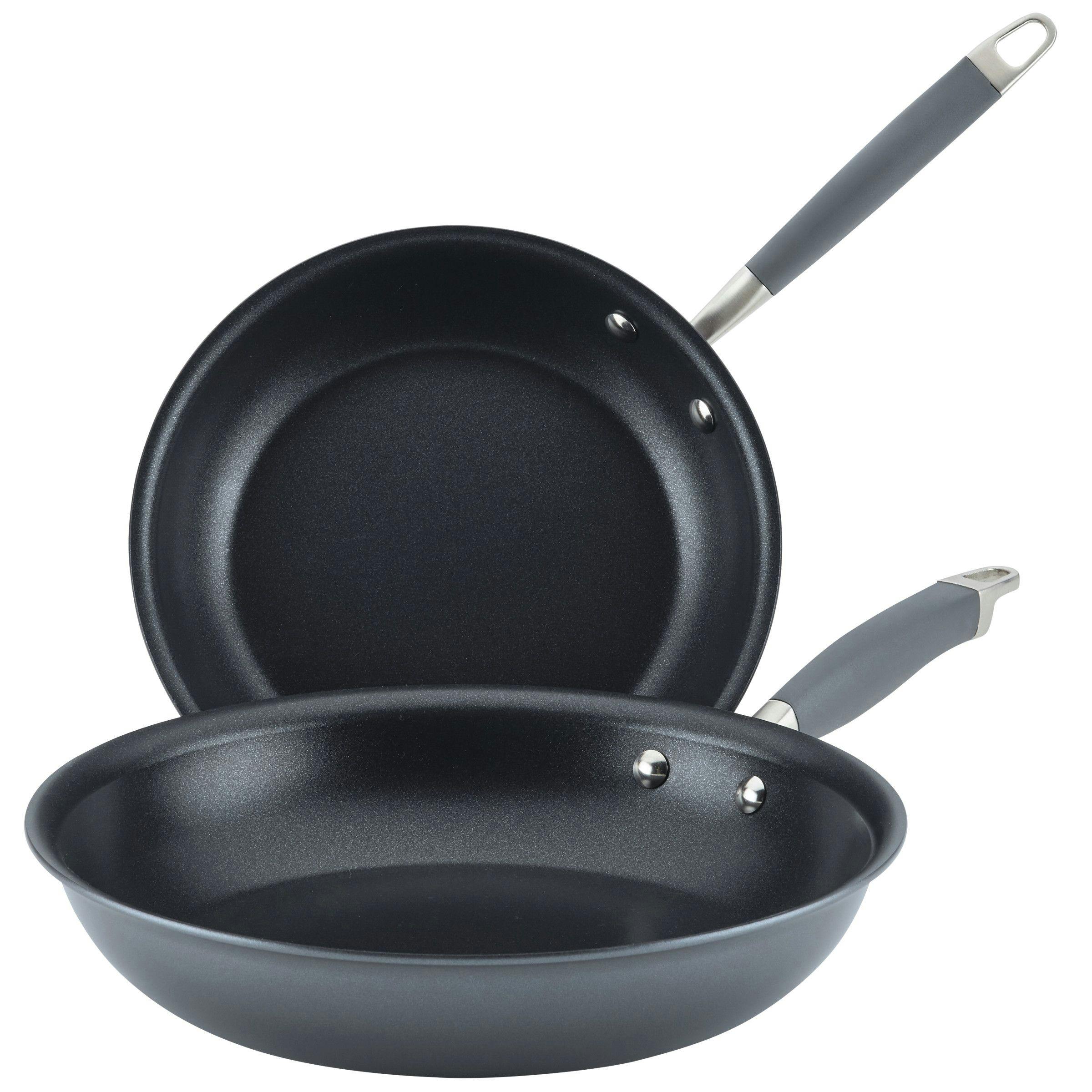 Anolon Advanced Home Hard-Anodized Nonstick Frying Pan Set, 2-Piece, Moonstone