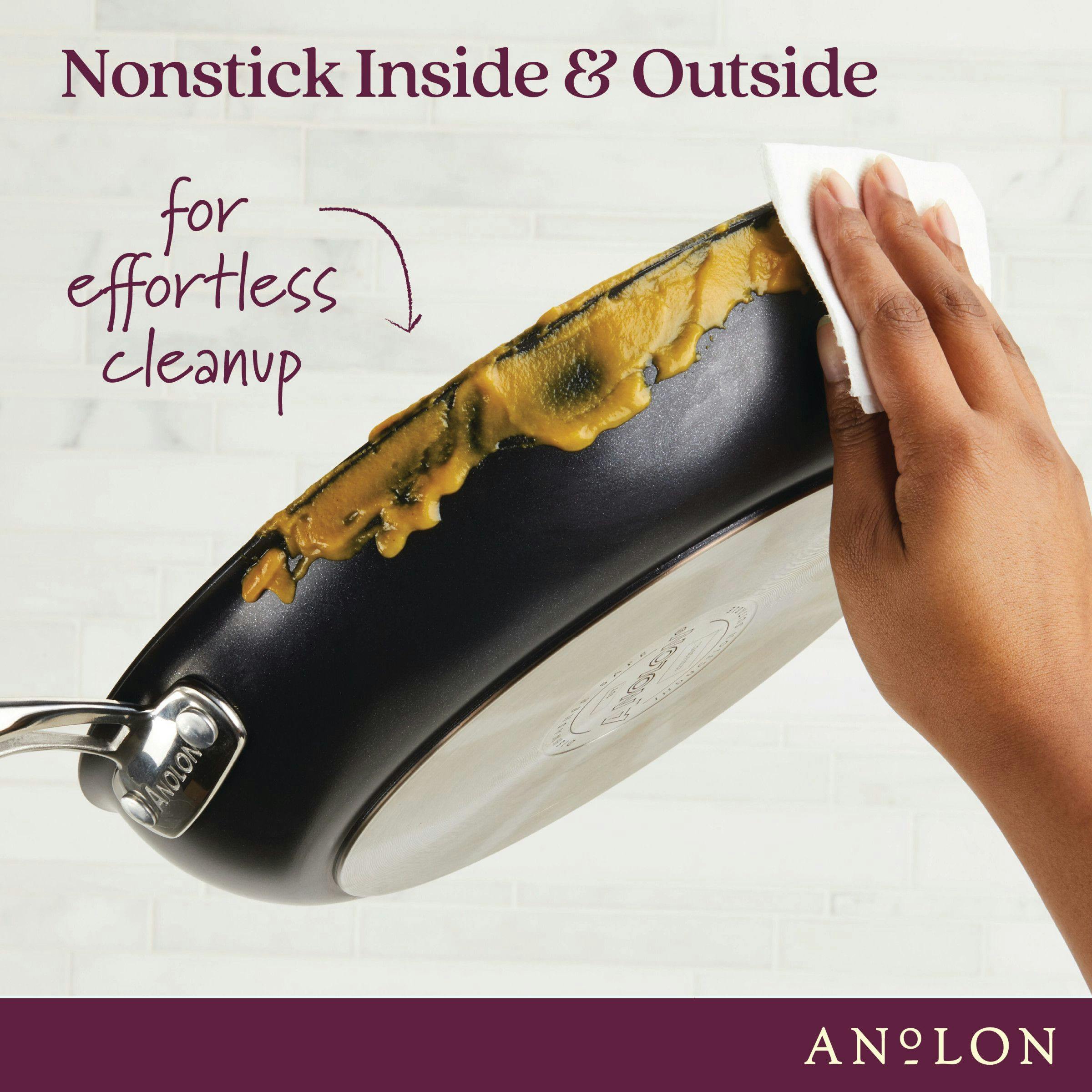 Anolon SmartStack Hard-Anodized Nonstick Cookware Induction Pots and Pans Set, 10-Piece