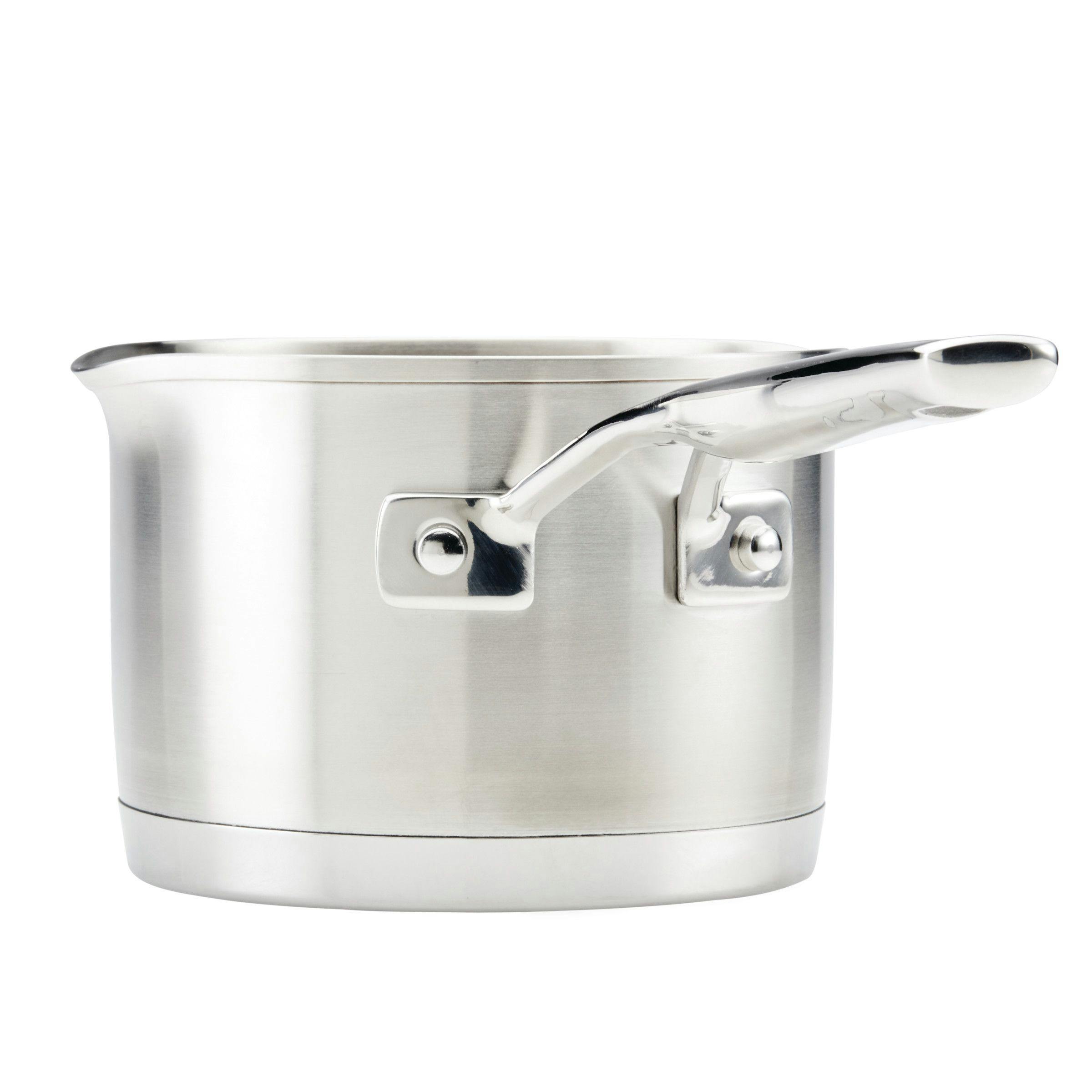 KitchenAid 3-Ply Base Stainless Steel Induction Saucepan with Pour Spouts, 1.5-Quart, Brushed Stainless Steel