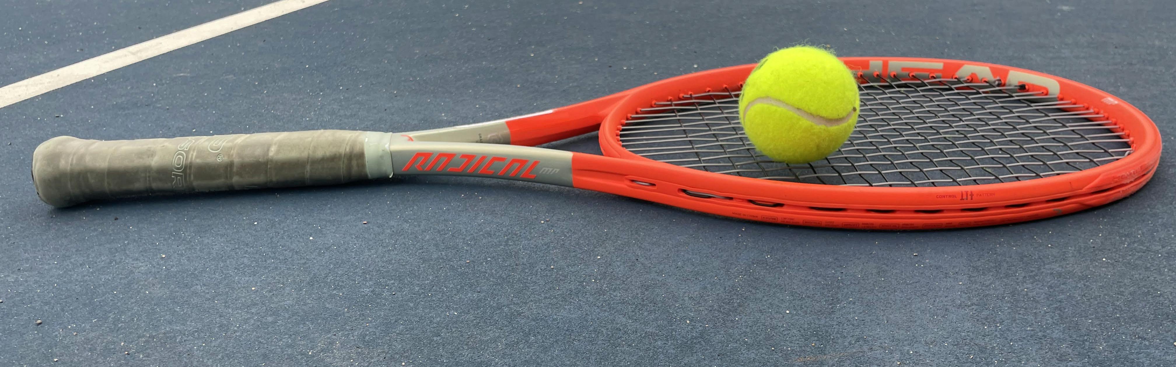 Closeup of Head Radical MP Tennis Racquet.