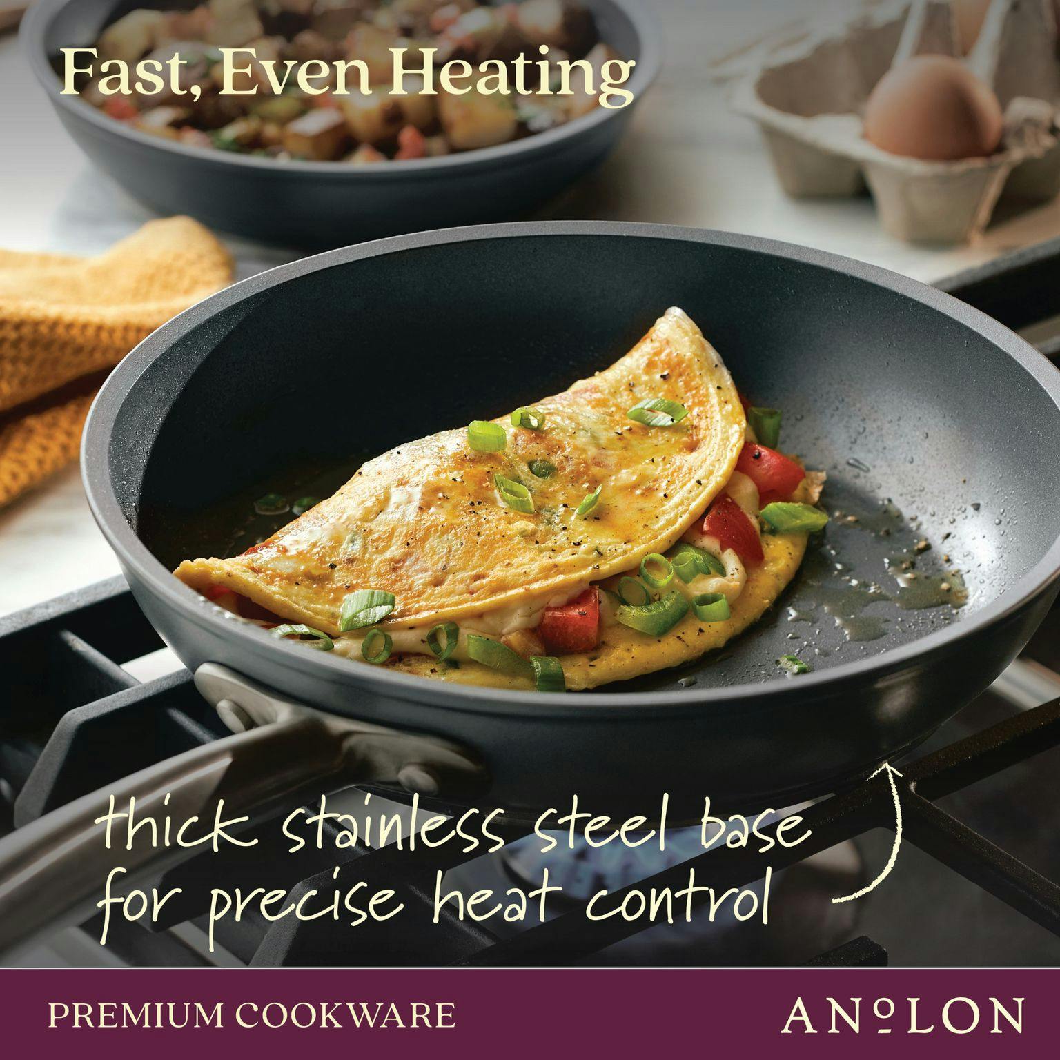 Anolon Accolade Hard Anodized Nonstick Cookware Induction Pots and Pans Set  · 10 Piece Set - Moonstone