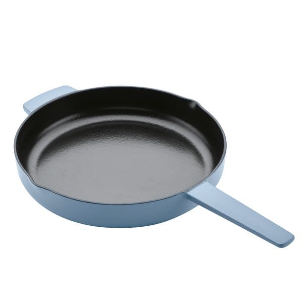 KitchenAid Enameled Cast Iron Induction Skillet with Helper Handle and Pour Spouts