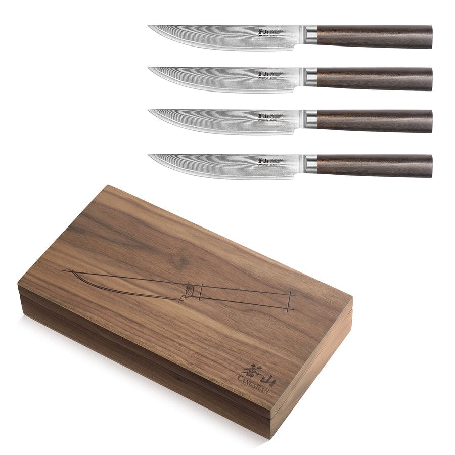 Schmidt Brothers Cutlery Zebra Wood 4-Pc. Jumbo Steak Knife Set
