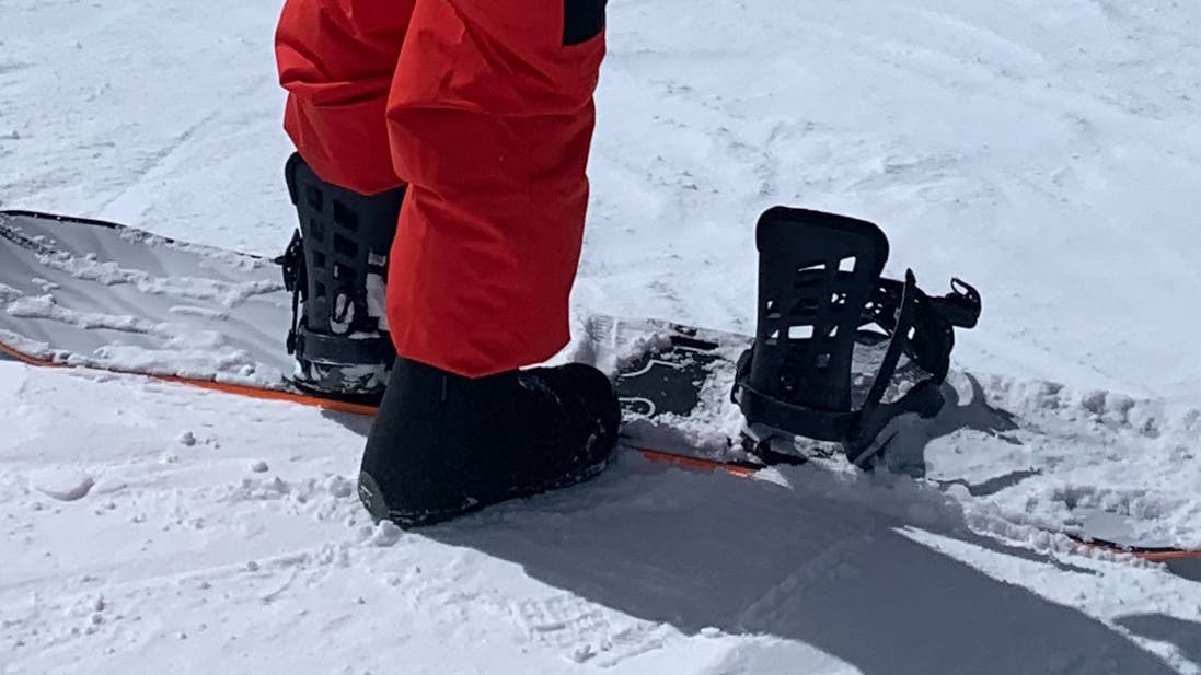The Union STR Snowboard Bindings · 2022 on a snowboard.