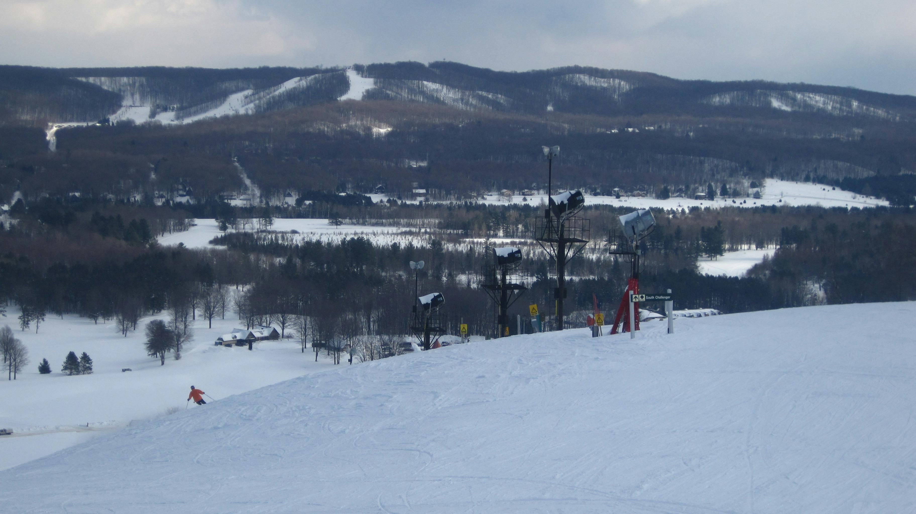 View of a ski area. 