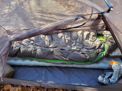 The Sea To Summit Ether Light XT Insulated Sleeping Pad inside a tent. 
