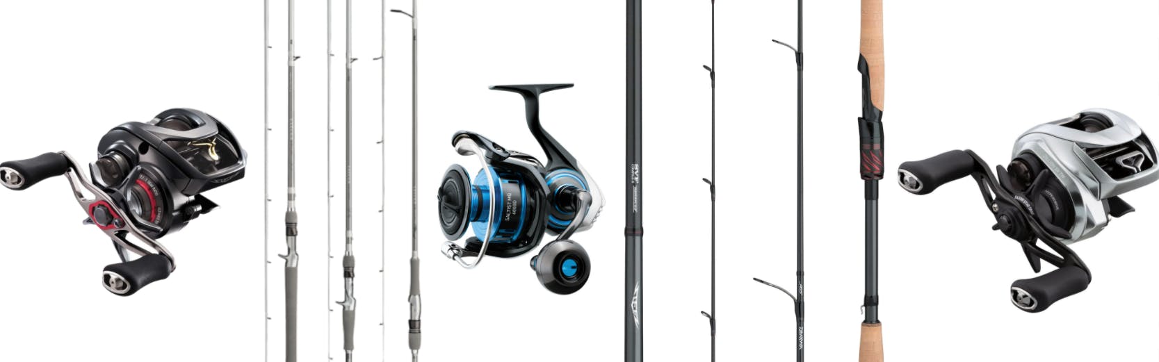 A line up of product images from Daiwa. 
