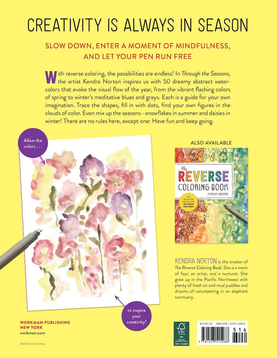 Workman Publishing The Reverse Coloring Book: Through the Seasons
