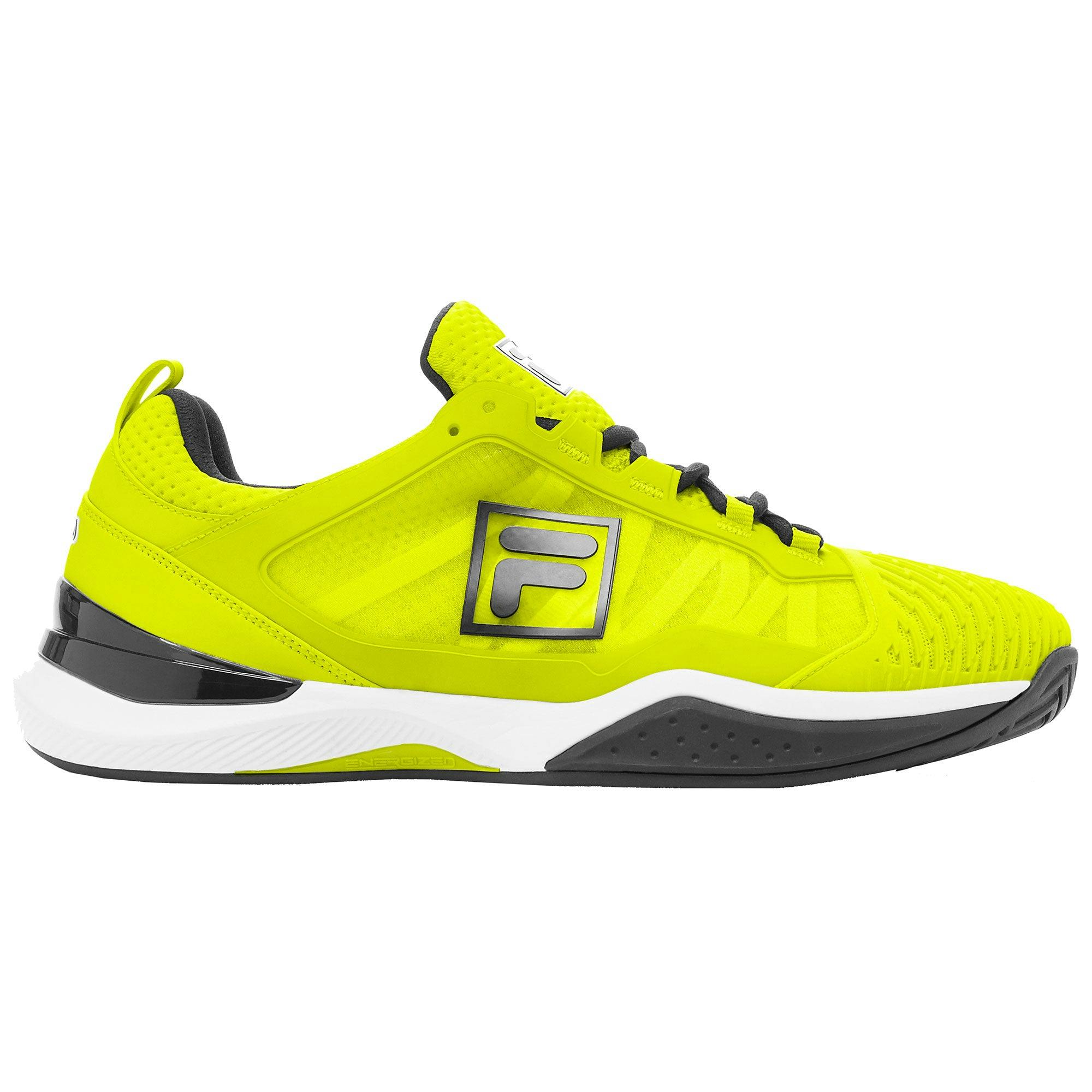 Fila Speedserve Energized Mens Tennis Shoes - SFTY/BK/WT 702 / D Medium / 12.0
