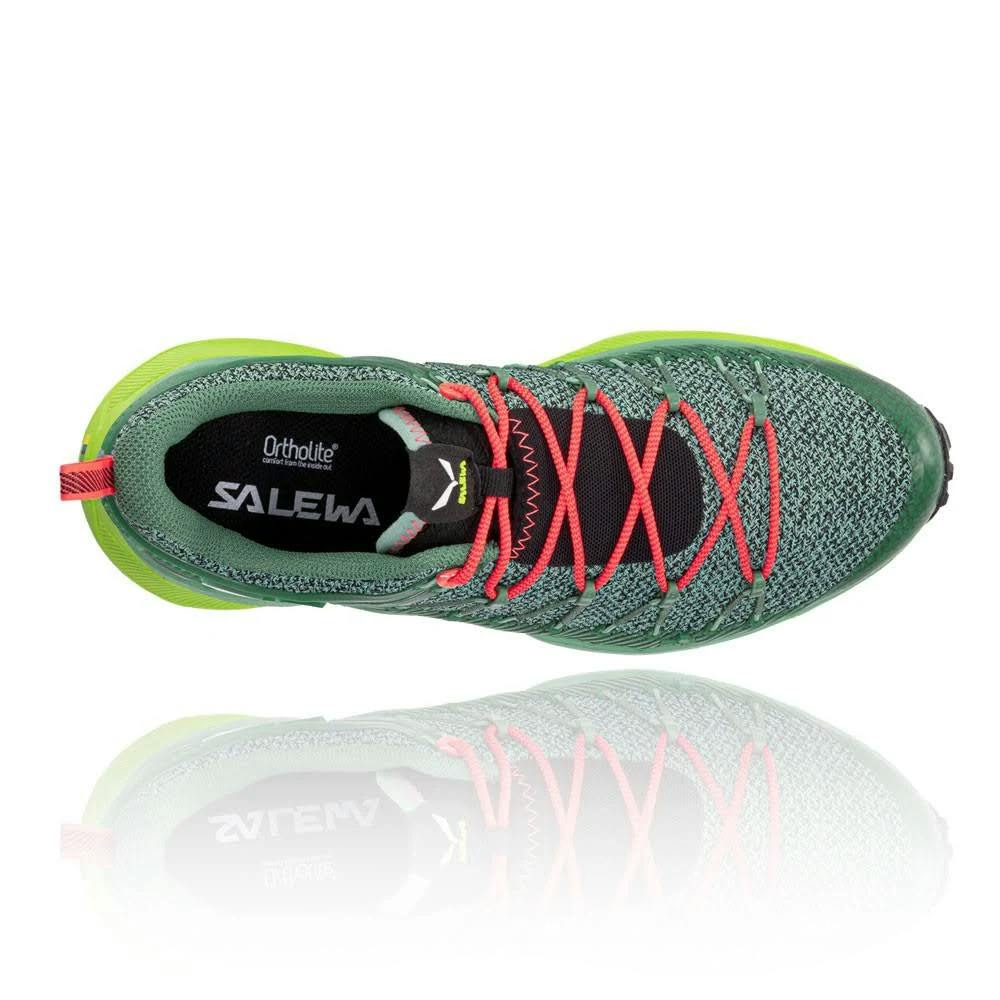 Salewa Women's Dropline Hiking Shoes in Field Green/Fluorescent Coral, Size 7