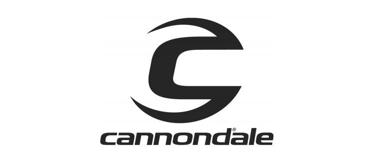 The Cannondale reads "Cannondale" beneath an image of a stylized C.