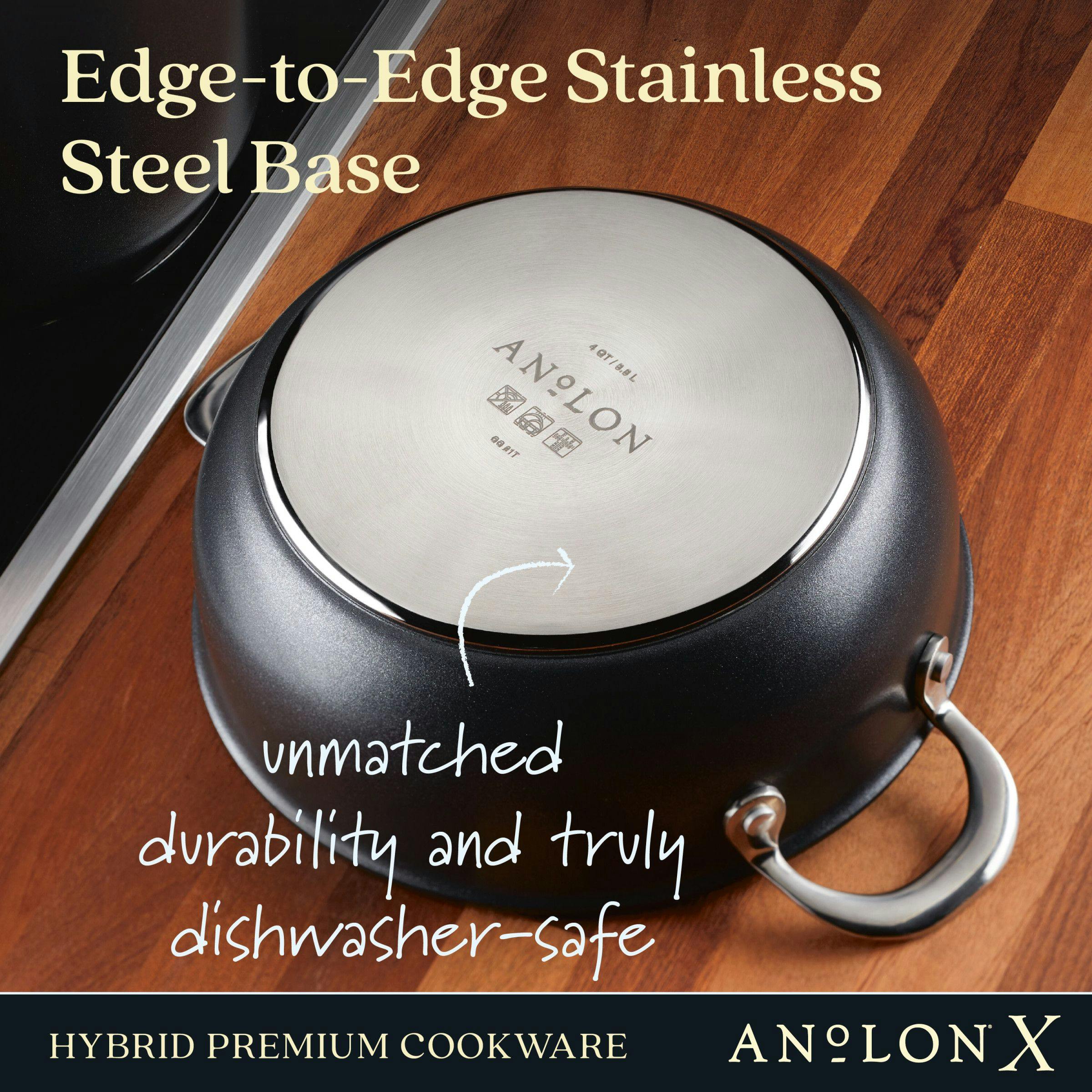 Anolon x Hybrid Nonstick Induction Saucier Pan with Lid 2.5-Quart