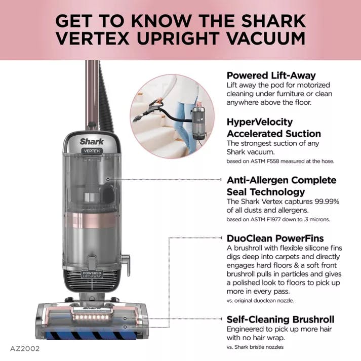 Shark Vertex DuoClean PowerFins Upright Vacuum Powered Lift-away & Self-Cleaning Brushroll