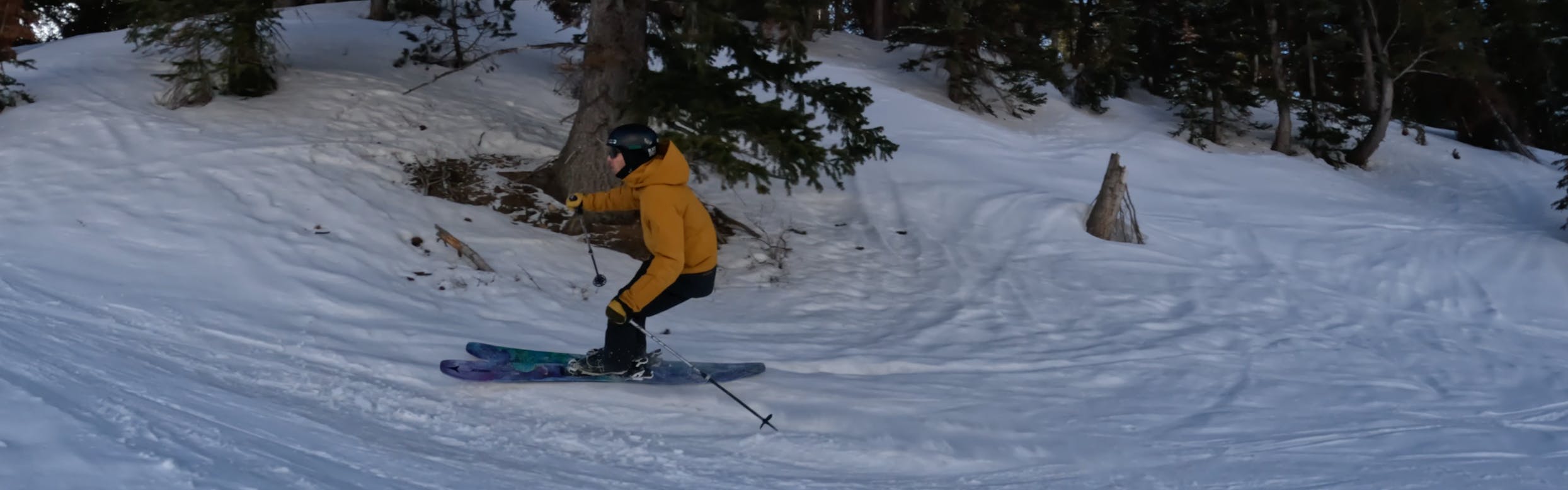 A skier on the 2023 Atomic Bent Chetler 120 Skis. 