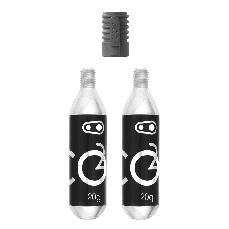 Crank Brothers C02 20g Threaded Cartridge Pump · Silver · 2 pack