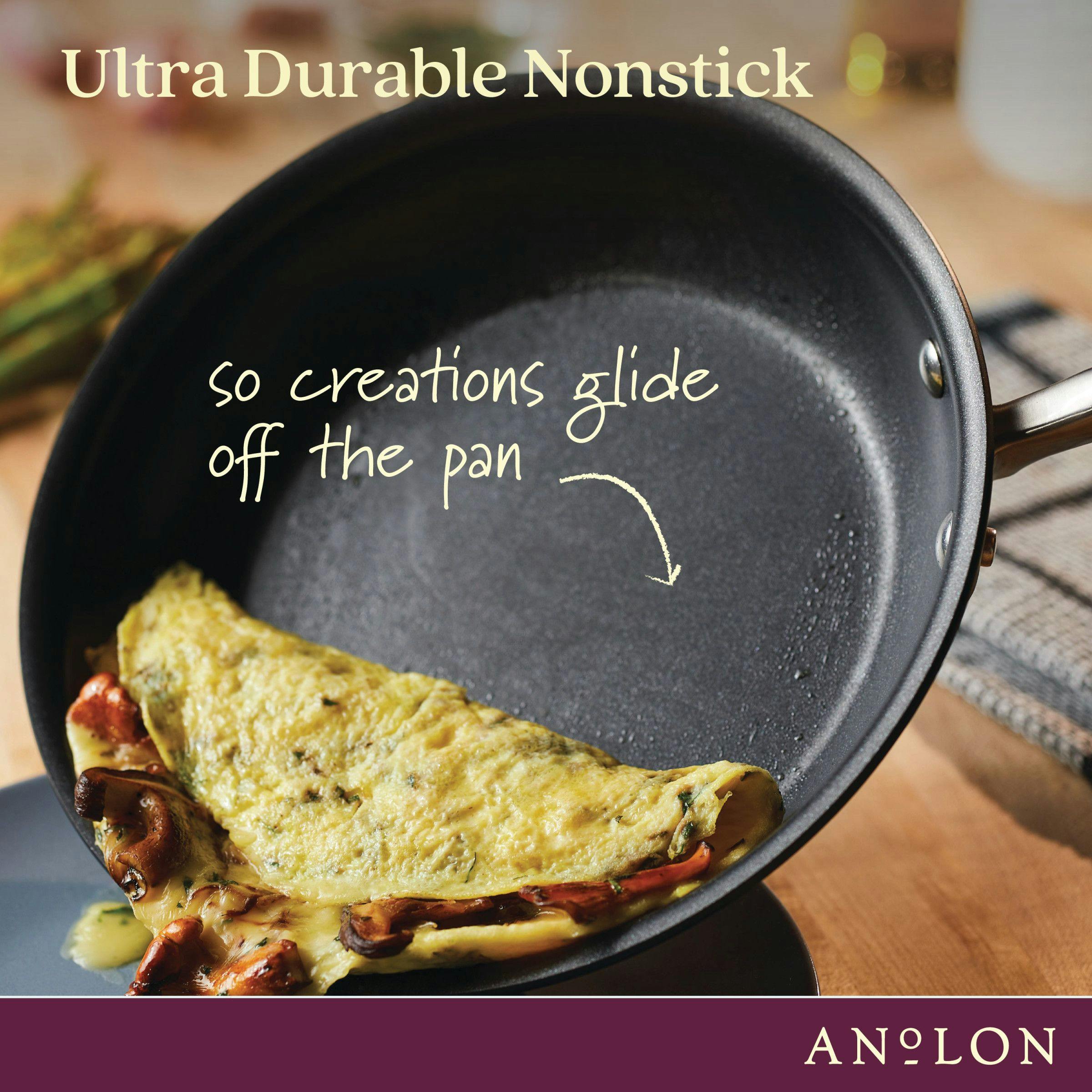 Anolon Advanced Home Hard-Anodized Nonstick Frying Pan with Helper Handle, 14.5-Inch, Onyx