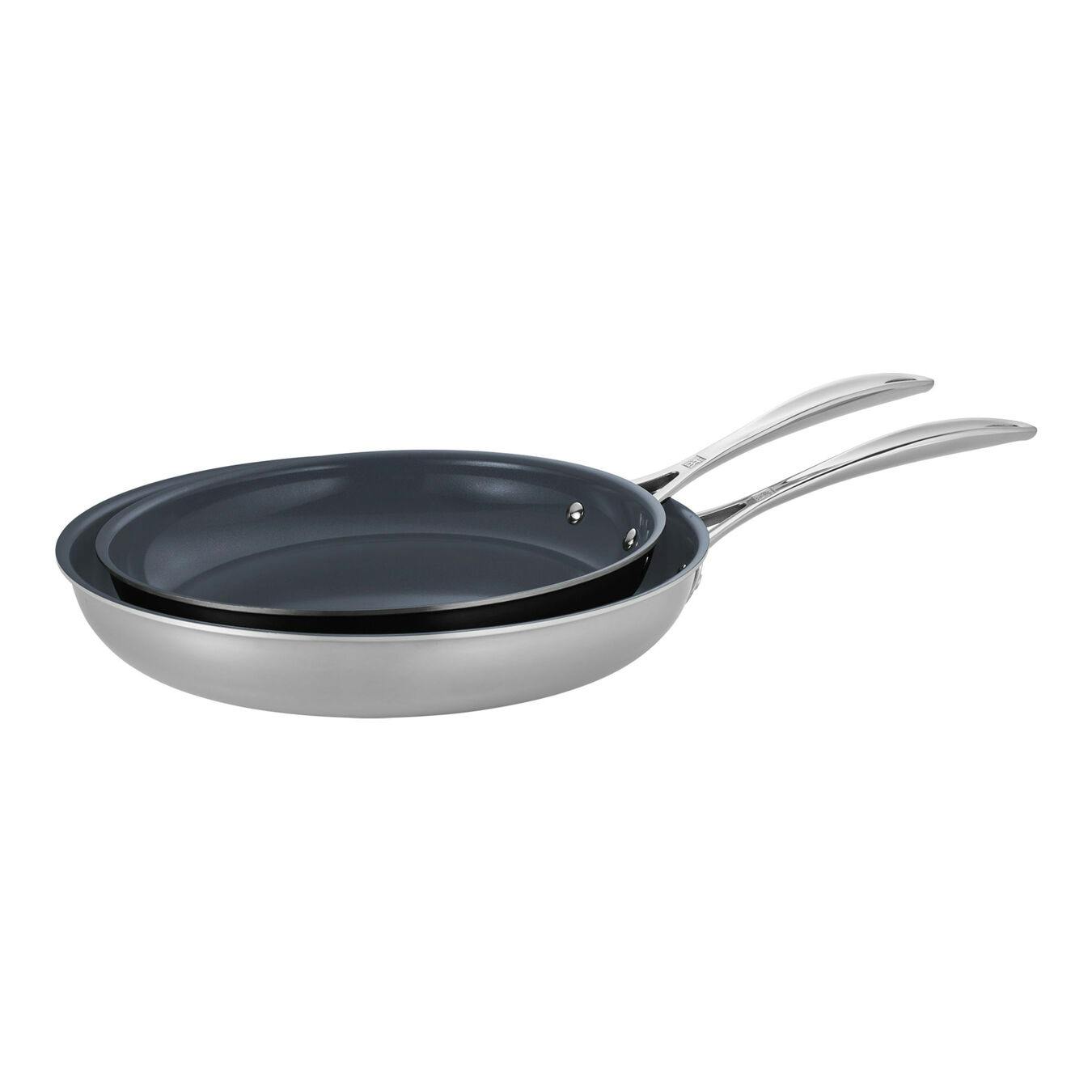 Zwilling Clad CFX 2-Pc Stainless Steel Ceramic Nonstick 10-In & 12-In Fry Pan Set