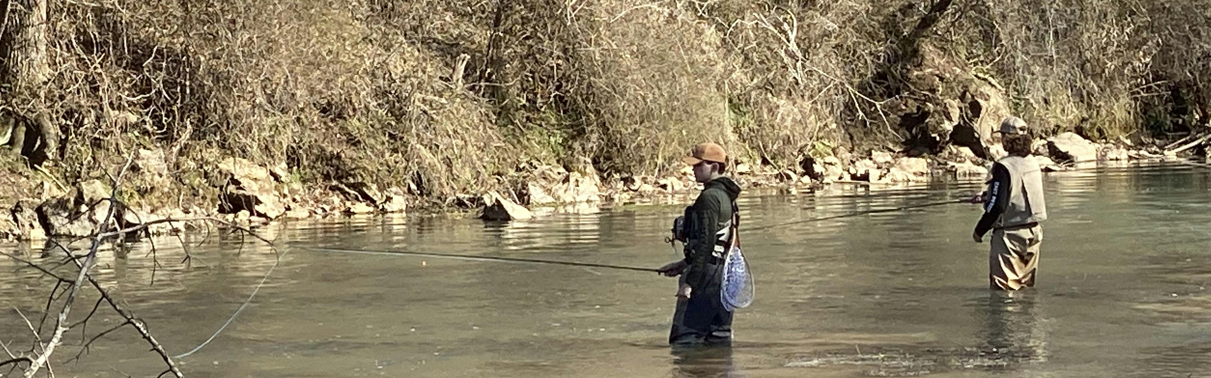 Students fishing using the Orvis Encounter.