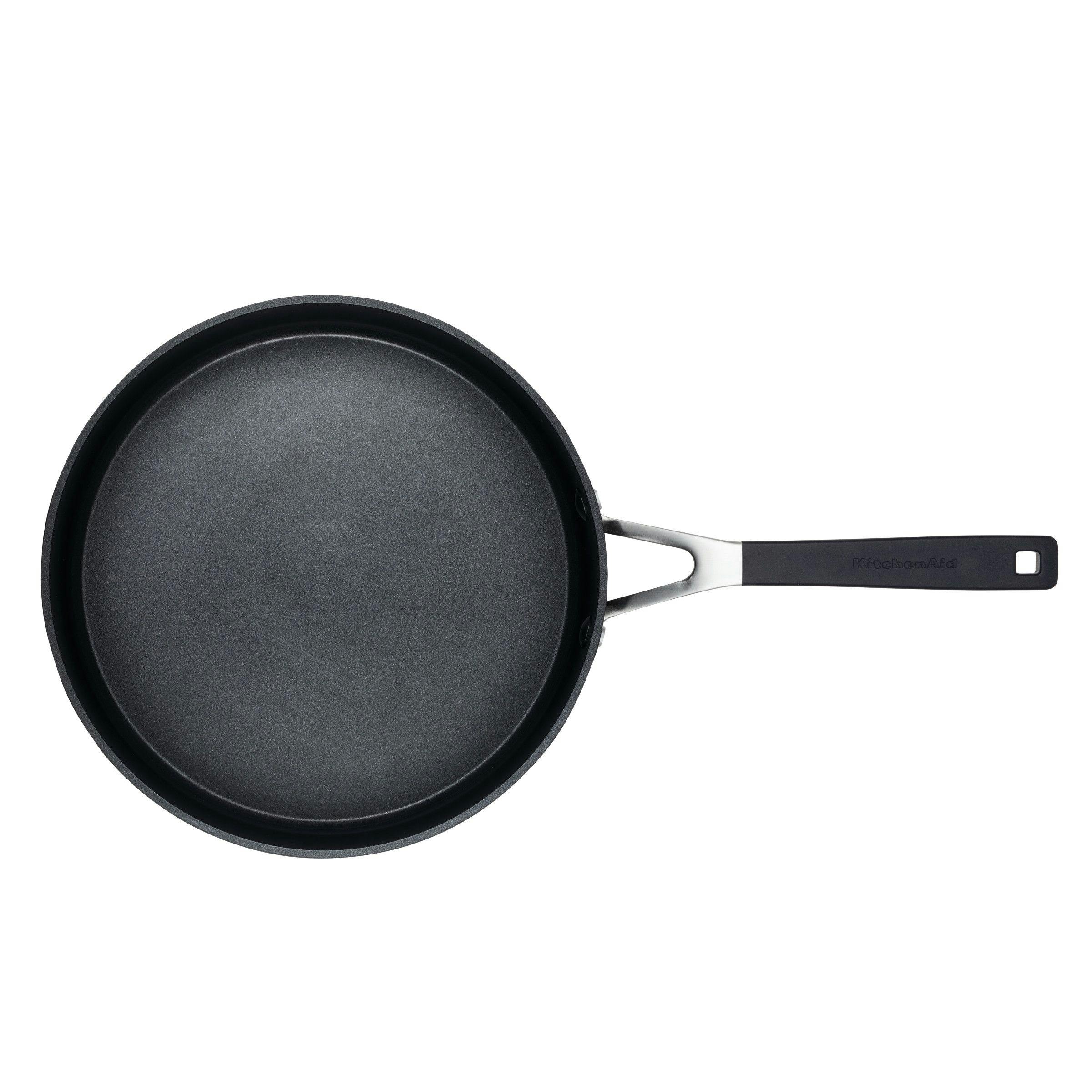 KitchenAid Hard Anodized Nonstick Sauté Pan with Lid, 3-Quart, Onyx Black