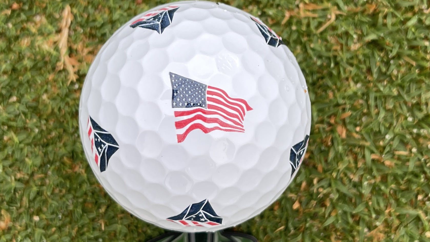 The TaylorMade TP5x Pix USA Golf Ball.