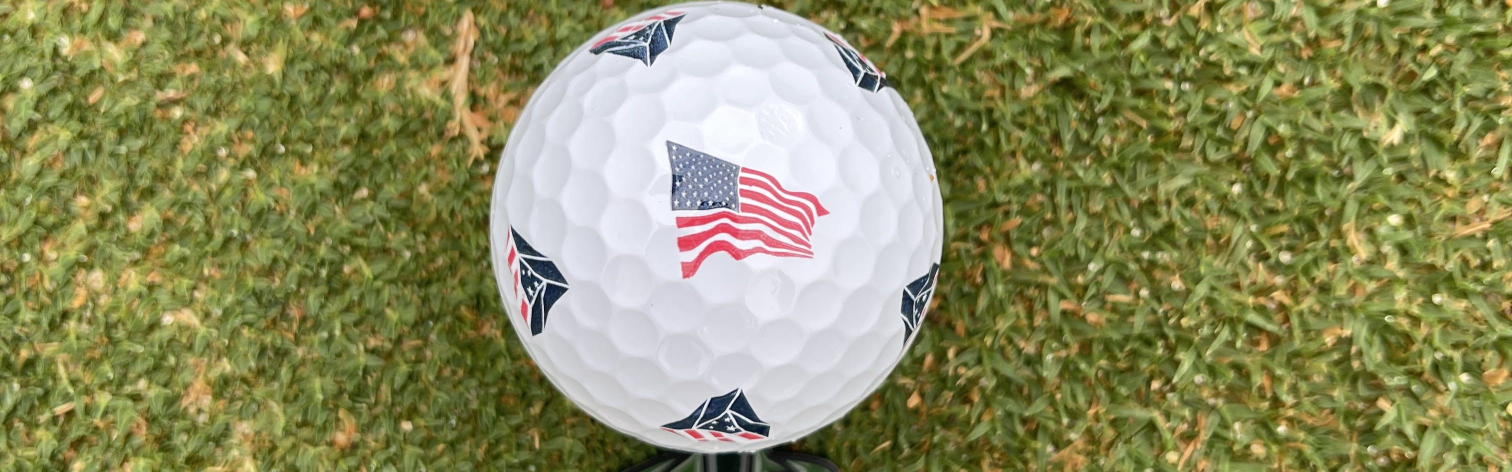 The TaylorMade TP5x Pix USA Golf Ball.
