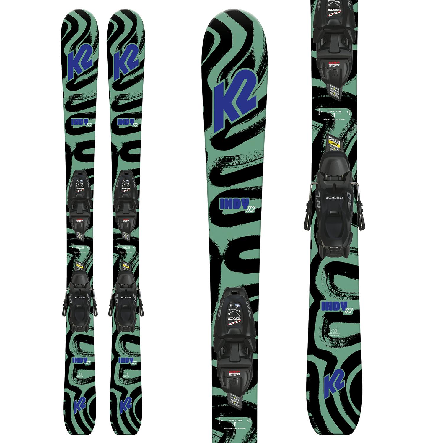 K2 Indy Skis + Marker FDT 4.5 Bindings · Kids' · 2023