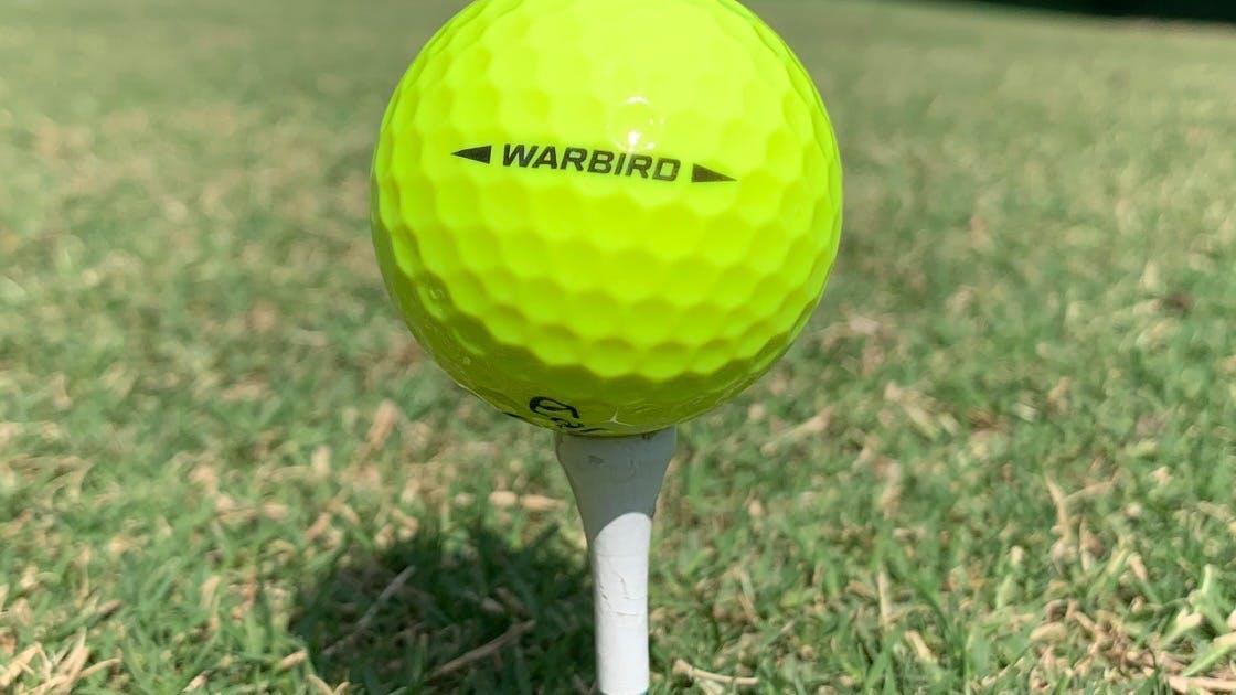 The Callaway Warbird Golf Ball on a tee.
