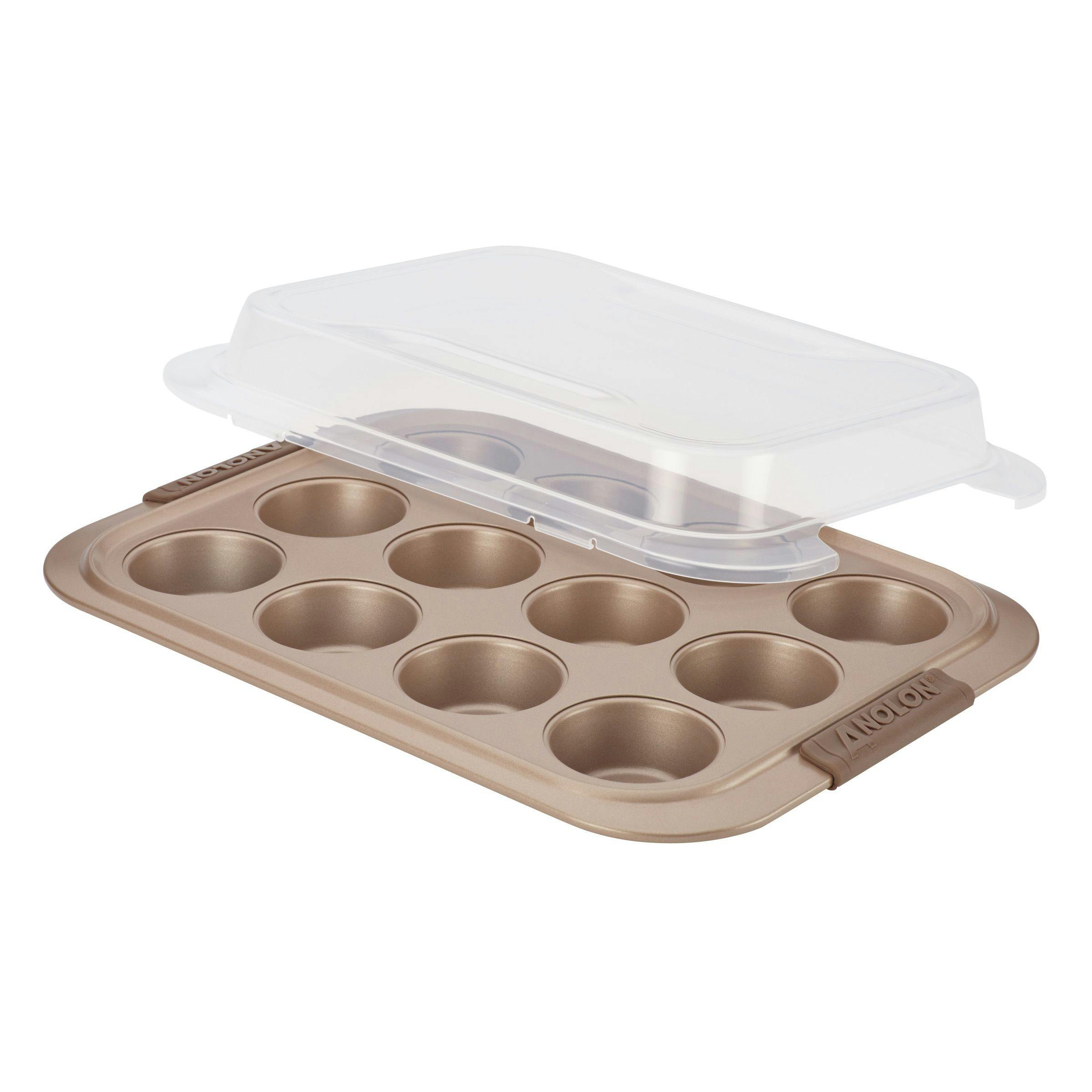 Anolon Advanced 12-Cup Muffin Pan with Lid
