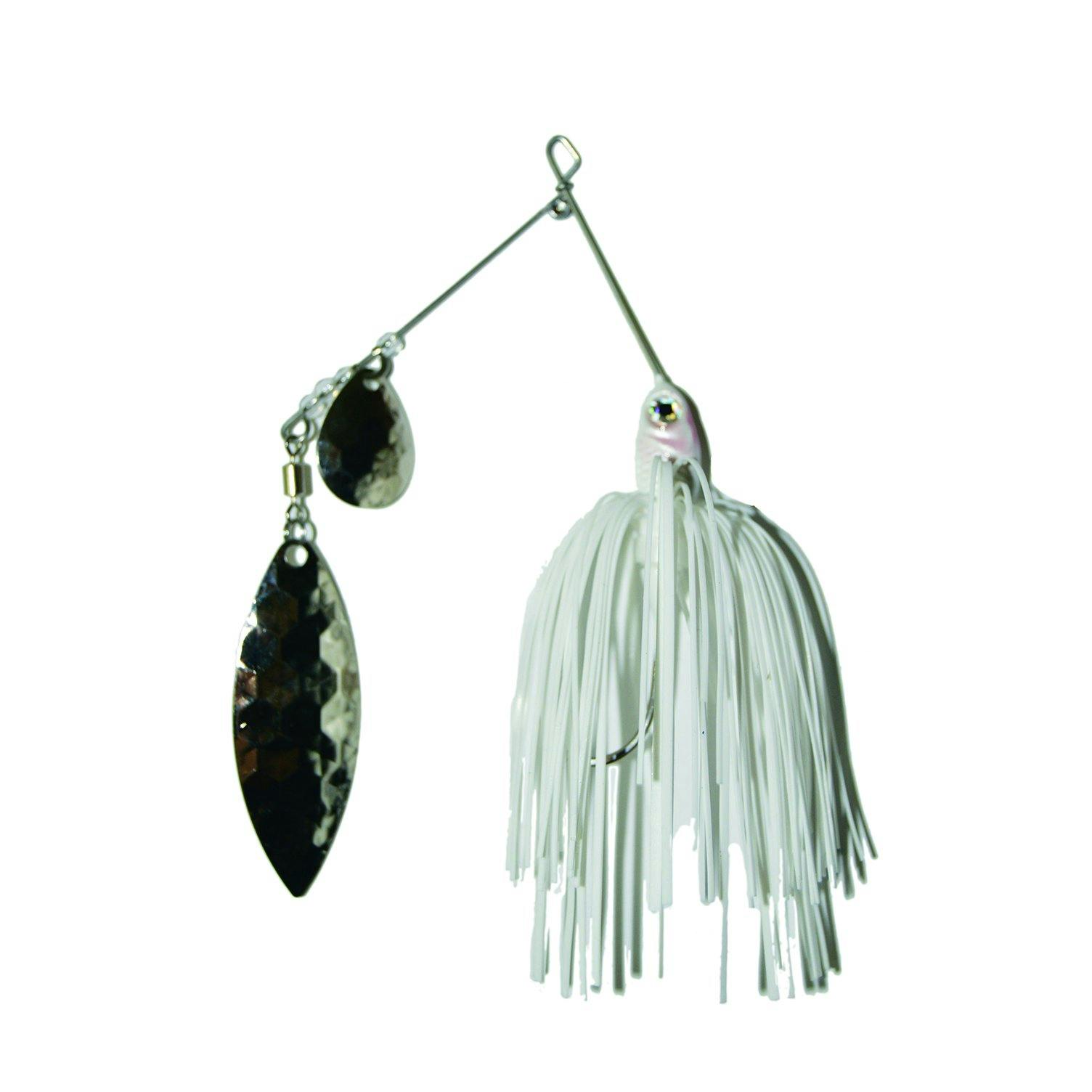 Mission Tackle Spinnerbait Tandem Spin - WHITE / 3/8 oz