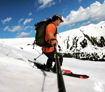 Dave G. Skiing on the Faction Candide 3.0 Skis