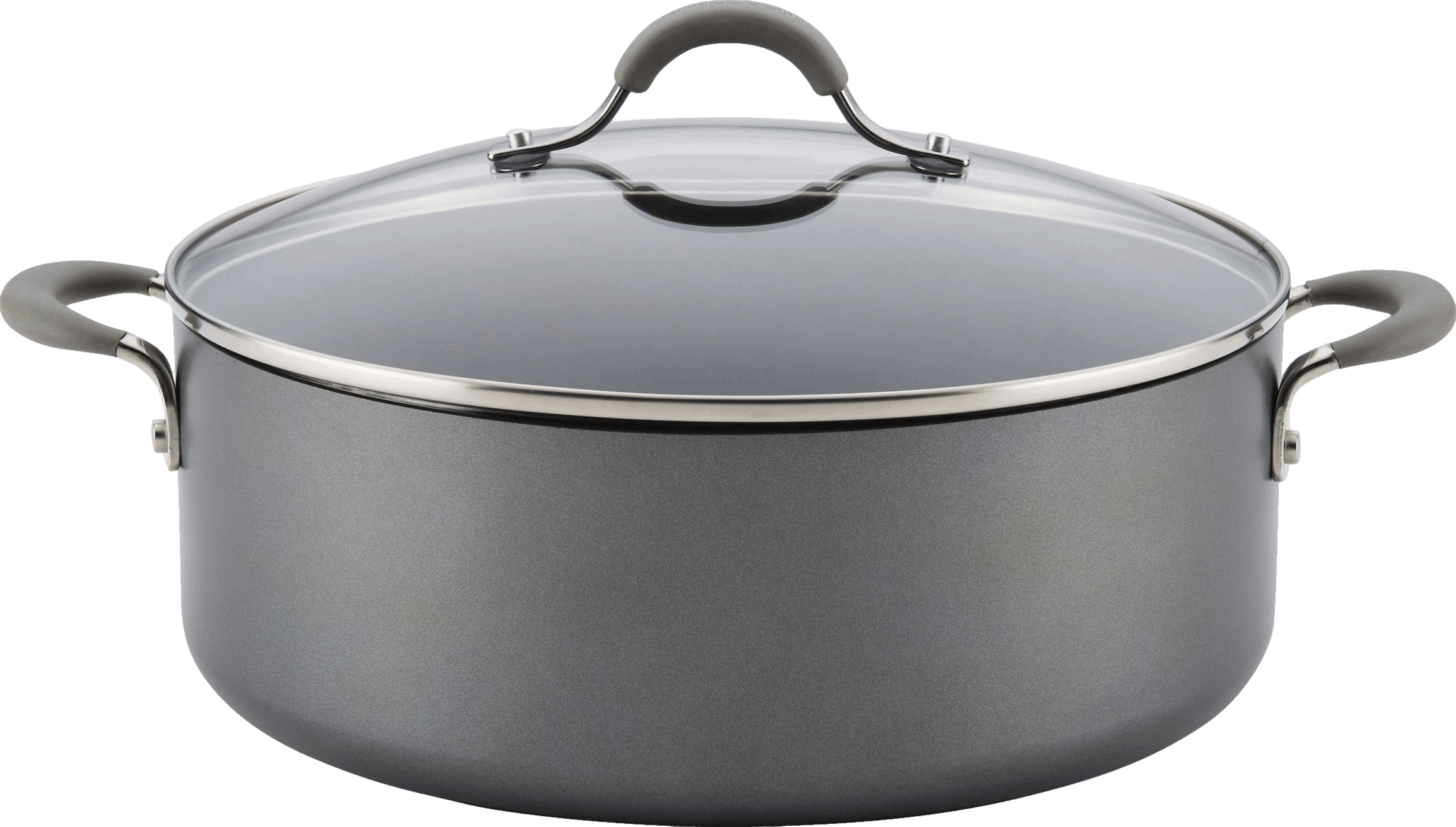 Circulon Elementum Hard-Anodized Nonstick Stockpot with Lid, 7.5-Quart, Oyster Gray