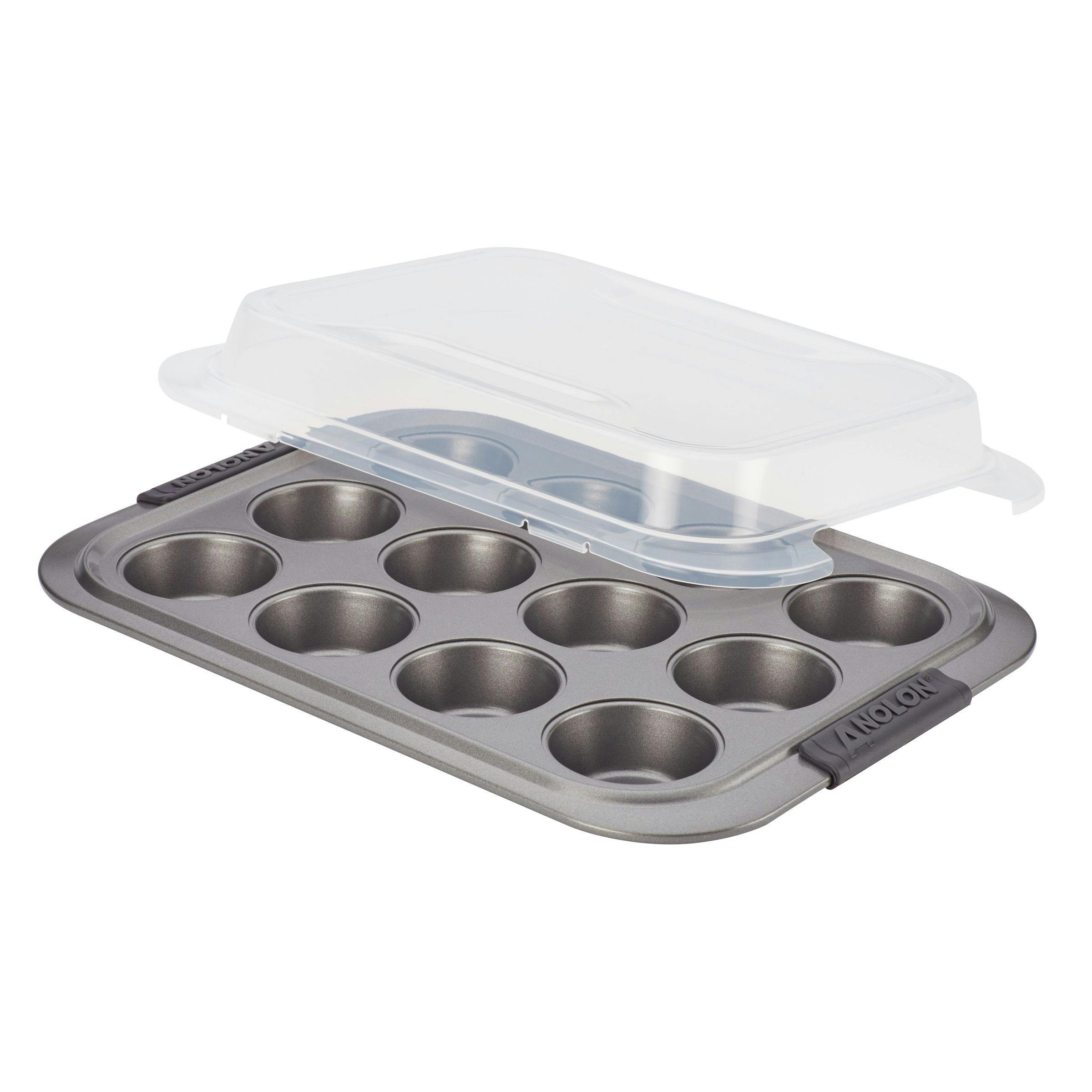 Anolon Advanced 12-Cup Muffin Pan with Lid