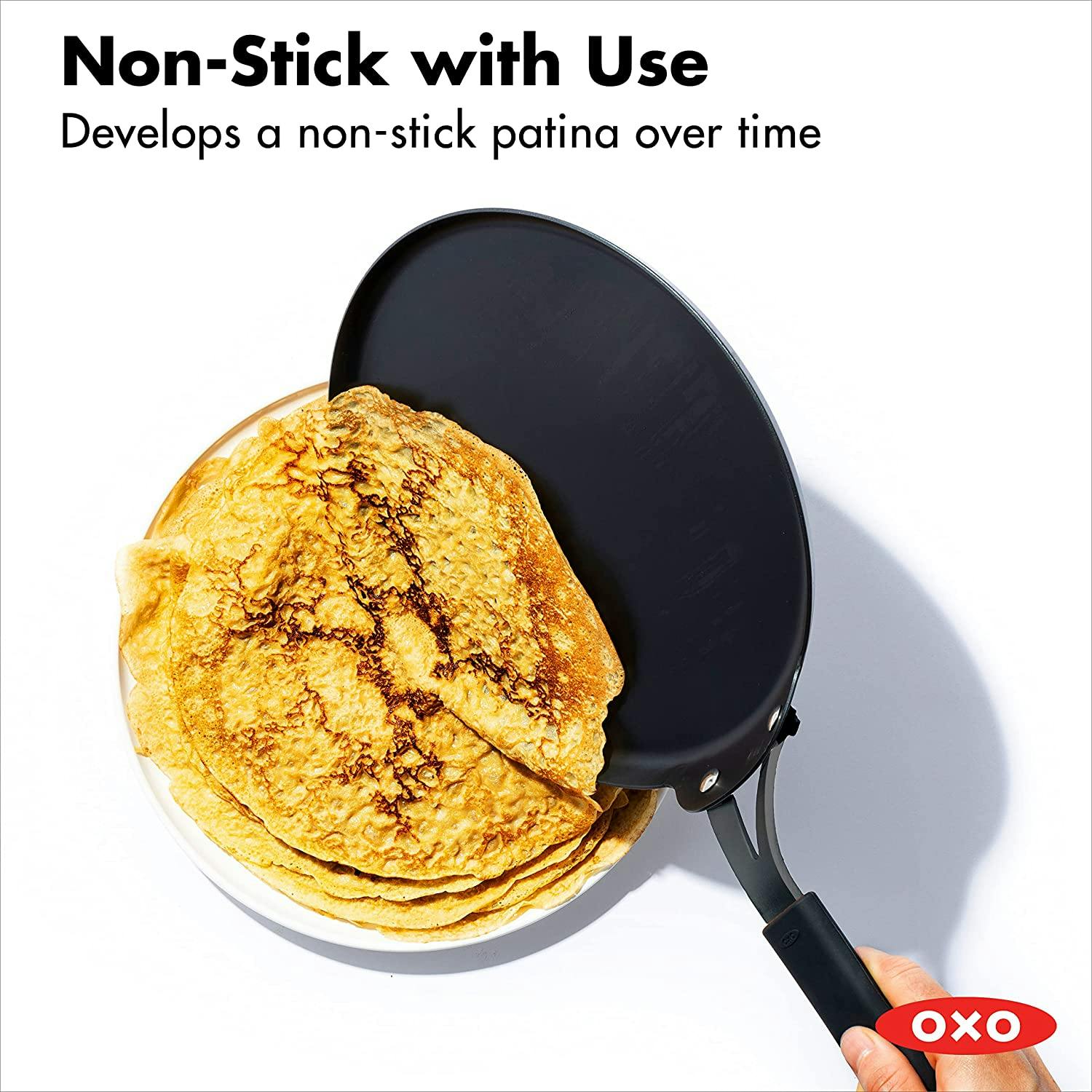 OXO Obsidian Carbon Steel 10 Frypan with Silicone Sleeve